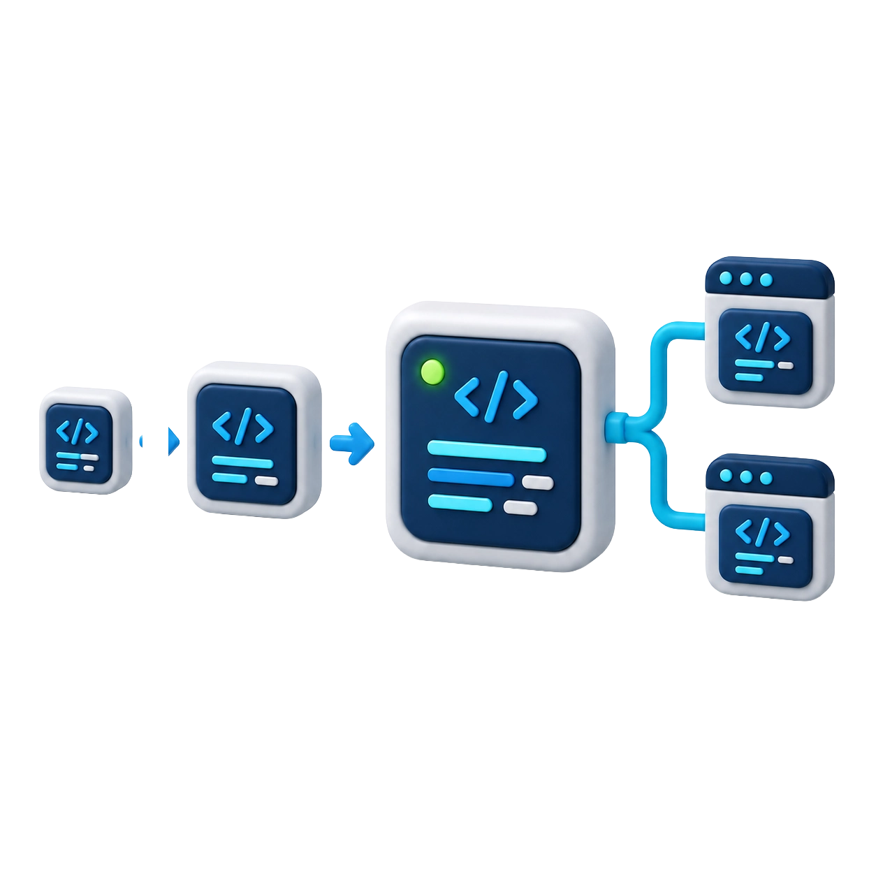 Software Evolution & Reuse 3D Illustration